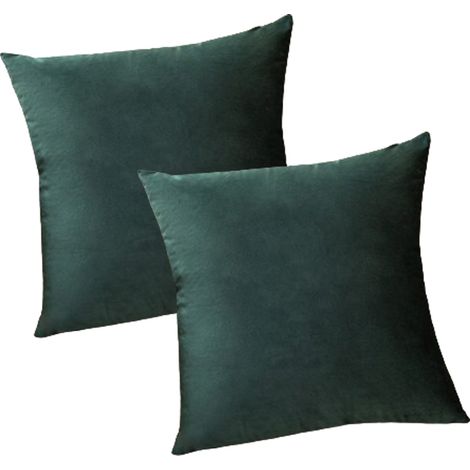 Housse De Coussin Velours - Carrée 30 x 30 Cm - Fermeture Éclair Invisible - Pour Canapé Chambre Extérieur - Lot De 2 (1/5)