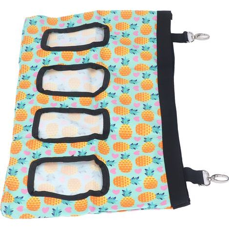 Sac à foin pour lapins. sac à nourriture pour cochons d'Inde. sac suspendu pour petits animaux avec 4 trous. motif ananas (1/5)