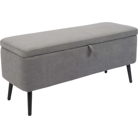 Baúl para dormitorio Maison tapizado gris, 49cm(alto) 110cm(ancho) 40cm(fondo)
