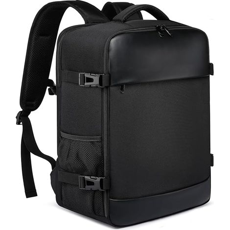 Sac à dos de voyage pour ordinateur portable avec port de chargement USB, homologué pour les compagnies aériennes, pour hommes et femmes, noir