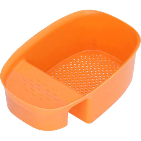 Égouttoir à évier pour déchets alimentaires, panier de rangement suspendu en plastique pour cuisine, orange, lot de rangement pratique, emballage en PE (1/5)