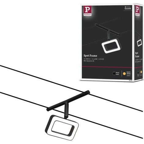 Spot LED avec 1 x 4,8 W Blanc chaud Noir mat Plastique chromé Système d'éclairage en métal 3000 K (1/5)