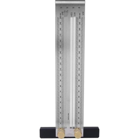 Règle De Traçage En Acier Inoxydable, Type T, Règle De Marquage, Règle De Précision Outil De Mesure De Charpentier Pour Le Positionnement Et Le Marquage De Mortaises De Menuiserie(400mm - Or) (1/5)