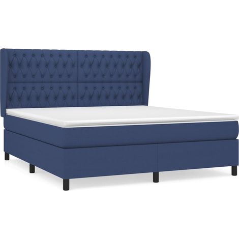 Maison Exclusive - Cama box spring con colchón tela azul 180x200 (1/5)