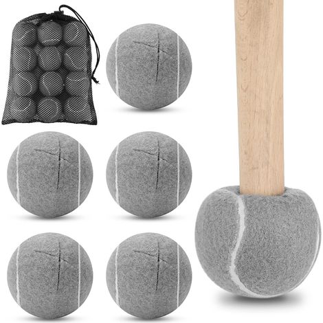 12 balles de tennis pour patins de chaise, balles de tennis prédécoupées, protection de sol pour pieds de chaise avec balle de tennis. (1/5)