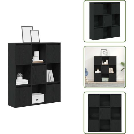 vidaXL Bücherregal Schwarz Eichen-Optik 89x24x101,5 cm Holzwerkstoff (1/5)