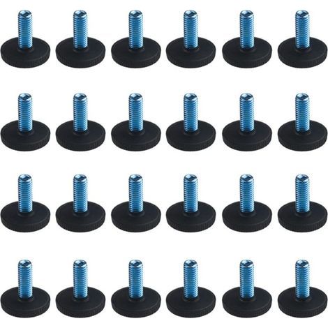 M8 24 Pièces Pied de Meuble Reglable Pieds de Nivellement pour Chaise de Table Pieds de Meubles à Visser avec des Noix (2.7×2.8cm) (1/5)
