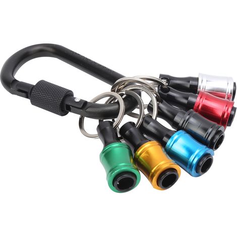 Support de tournevis en alliage d'aluminium pour 6 embouts hexagonaux, porte-clés avec rallonge et adaptateur, barre de fixation pratique (1/5)