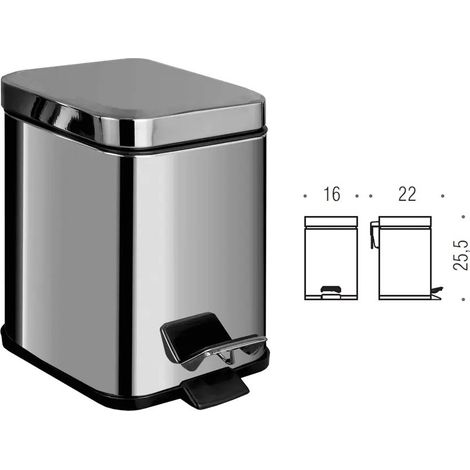 Colombo Design Contract poubelle in acciaio inox, con sistema di chiusura ammortizzata, finitura cromo B92100CR