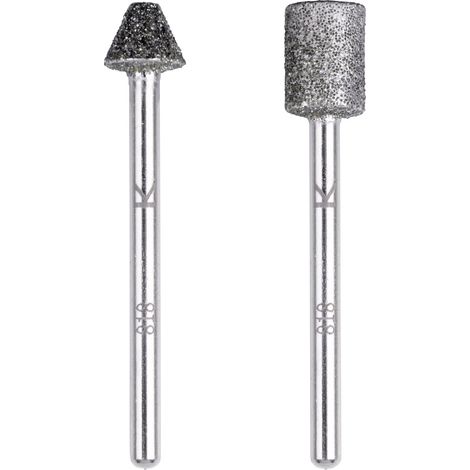 Satz von 2 Diamant-Schleifscheiben zylindrischen Kegel und spitzen 5989000 wolfcraft (1/4)