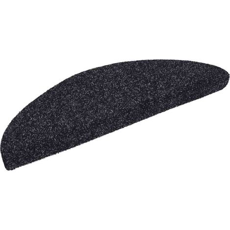 Maison Exclusive - Tappetini per scale autoadesivi 10 pz 56x17x3 cm neri semicircolari (1/5)