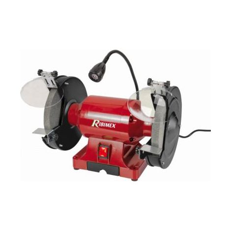 Ribimex – Touret à meuler 200 mm 400 W – Moteur 400 W – Vitesse 2850 tr/min – Meules Ø 200 mm pour ébavurage et affûtage