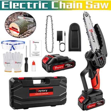 Mini tronçonneuse électrique 6 pouces avec batterie et accessoires (1/4)