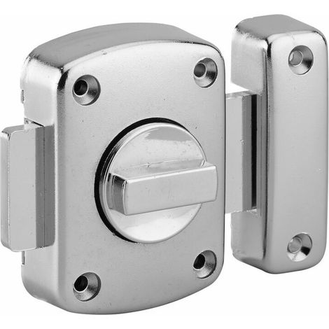 Verrou à bouton Alouette 50mm – Acier époxy argent – Coffre et gâche en alliage moulé – Pour portes intérieures (1/3)