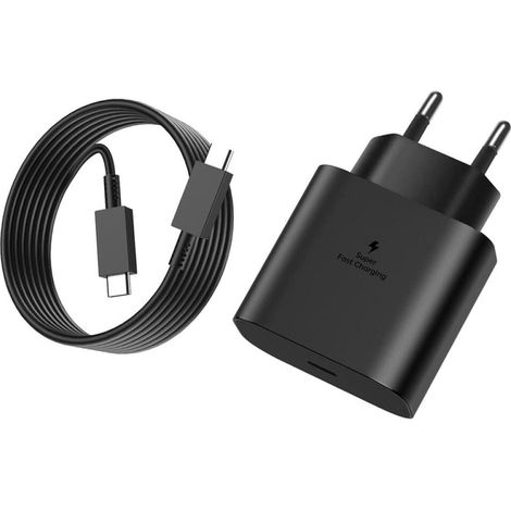 Compatible con el kit de cargador USB-C dedicado de Samsung de 25 W (1 pieza), cargador ultrarrápido, adaptador de corriente para teléfono móvil Tipo-C.