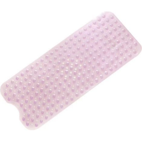 Non-slip bath mat, extra long non-slip shower mat, machine washable, 101 x 40 cm, transparent pink (1/5)
