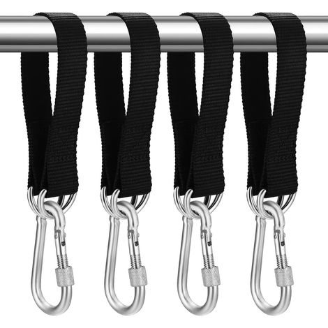 cinghie per amaca, cinghie di fissaggio per altalena da albero, cinghie di sospensione con moschettone ad anello a D per supporto amaca da esterno, 30 cm x 25 mm (1/5)