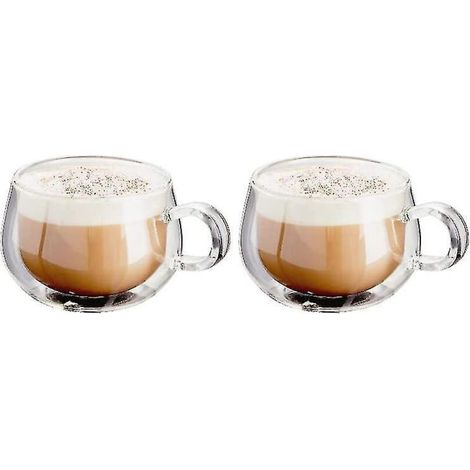 Tasses à café en verre à double paroi avec anse, lot de 2 - 50 ml - 50 ml (1/5)