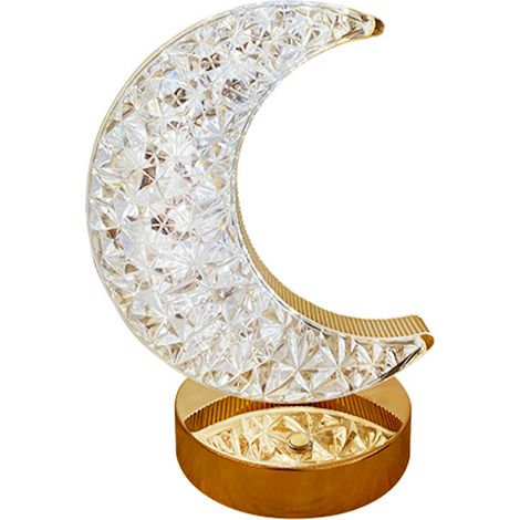Tischlampe aus Acrylglas mit Sternenmotiv, sanftes USB-Licht für Schlafzimmer und Dekoration, 10x18cm/10x16cm, Gold (300g) (1/5)