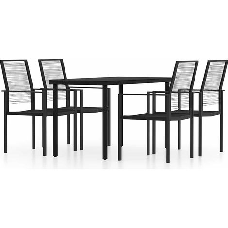 Maison Exclusive - 5-tlg. Garten-Essgruppe Schwarz (1/5)