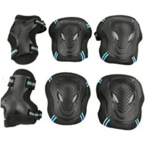 Ensemble complet de protections pour adultes : genouillères, coudières et protège-poignets pour skateboard, patinage, vélo et trottinette. (1/5)