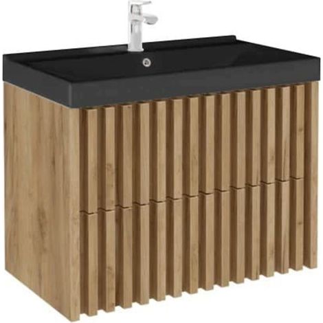 Ensemble meuble avec vasque SAT - Delano - 80x46 - chêne mat - Chêne