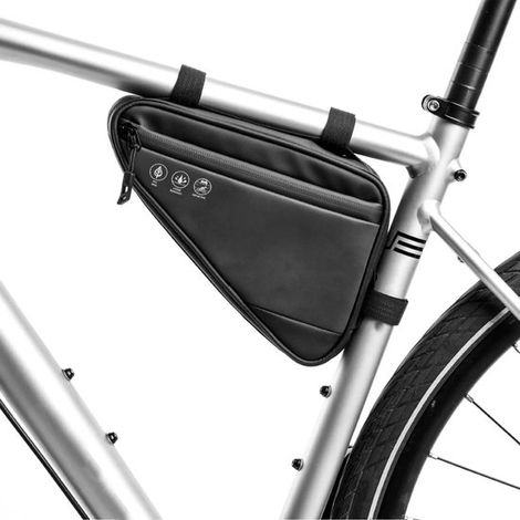 Borsa per bicicletta, borsa da manubrio, borsa da telaio, 2L, impermeabile, borsa triangolare per bicicletta, borsa extra sottile per tubo orizzontale per mountain bike e (1/5)