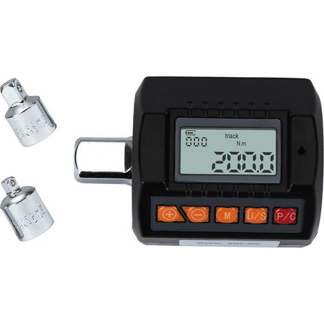 1/2 Adaptateur de Couple Numérique de Clé Dynamométrique 6-200Nm Compteur de Couple Portable de Haute Précision avec Adaptateur 3/8" 1/4" (1/5)