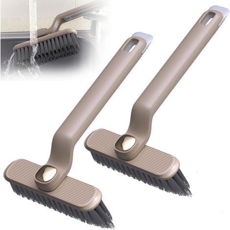 Lot de 2 brosses rotatives multifonctions pour le nettoyage des crevasses, rotation à 360 degrés, pour la cuisine et la salle de bain (kaki) (1/5)