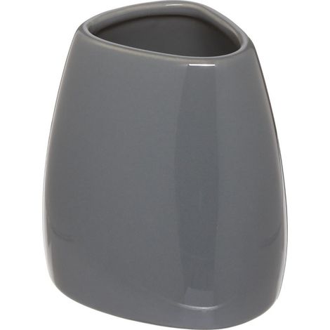 Gobelet Salle de Bain Galet 9cm Gris (1/2)