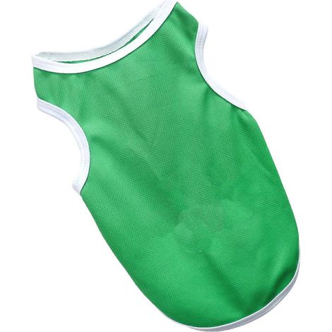 T-shirt pour animaux de compagnie doux, respirant, à séchage rapide, gilet de sport mignon pour chiot, vêtements pour le quotidien et les fêtes, vert S (1/2)