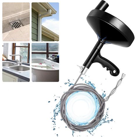 Déboucheur de canalisations de 7,6 m (25 pieds) pour évier, salle de bain, cuisine et douche. Gants inclus. (1/5)