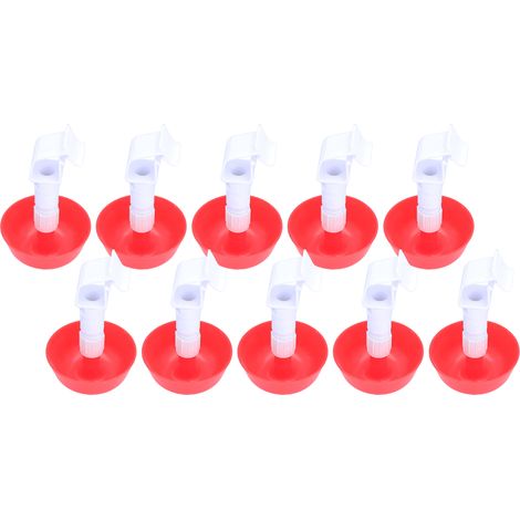 Lot de 10 abreuvoirs en plastique pour poussins, accessoires pour système d'abreuvement d'élevages avicoles. (1/5)