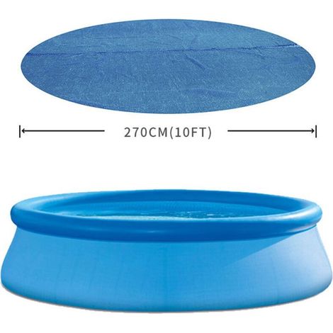10ft Round Pool Sun Protection Tarpaulin Weather Resistant Foldable Energy Saving Pool Cover (1/4)