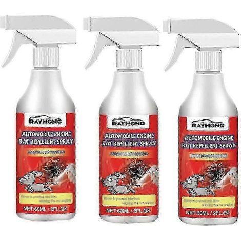 Lot de 3 sprays répulsifs à l'huile essentielle de menthe poivrée contre les souris : répulsif naturel contre les rongeurs pour la protection de la maison. de la cuisine et du garde-manger. (1/5)