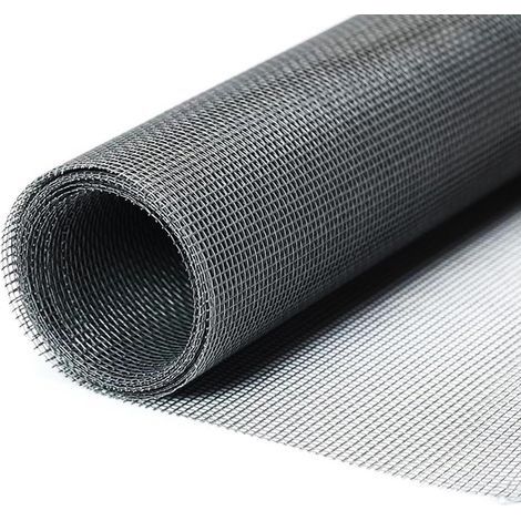Moustiquaire Fenêtre 120 cm x 250 cm, maille en fibre de verre, découpée sur mesure, anti-insectes, adaptée aux portes-fenêtres en baie - Gris (1/4)
