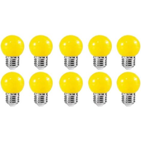 Ampoule LED sphérique G45 E27 couleur jaune 3 W AC220‑240 V non dimmable éclairage décoratif Halloween Noël et fêtes lot de 10 (1/5)
