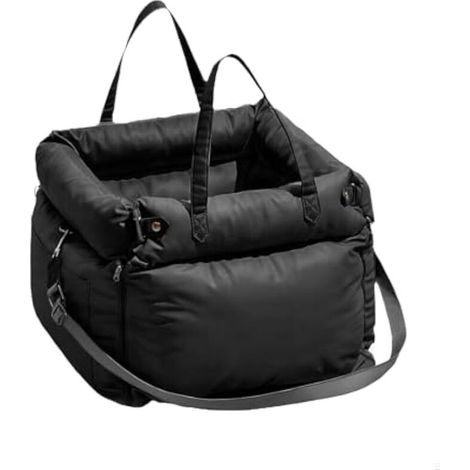 Siège Auto pour Chien et Chat, Housse en Cuir PU Imperméable avec Poches de Rangement, Noir