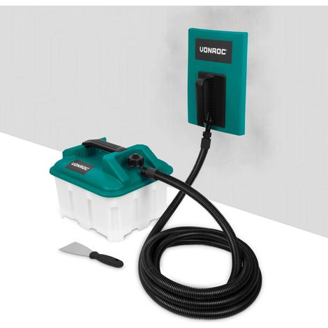 Vonroc – Décolleuse à papier peint 2300W – Réservoir 4,5L – Tuyau 4m – Indicateur niveau d'eau – Plaque vapeur pour zones difficiles