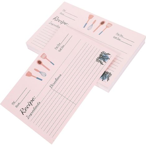 Lot de 50 Cartes de Recettes Compactes Format Léger Cuisine, Fiches Diététiques Pratiques en Papier Rigide, Accessoire pour Maison, Voyage et Usage Quotidien (1/5)