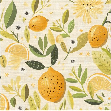 Kitchen bathroom wallpaper wall Profhome 791692 hot embossed non-woven wallpaper slightly textured with floral ornaments matt grey yellow olive green cream 5,33 m2 (1/5)