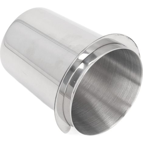 Gobelet doseur 58 mm en acier inoxydable poli, compatible avec le café en poudre, finition argentée. (1/5)