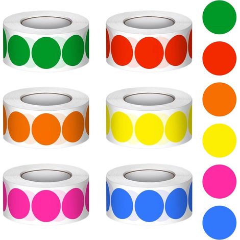 Étiquettes TuseRxln - Rondes - Papier couché coloré - 25 mm - Tri et étiquetage - Blanc (1/5)