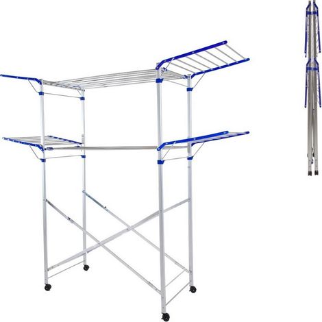 STENDINO ALLUMINIO MAXI LO STENDILENZUOLA 192X57X164  35MT DI FILO CON RUOTE (1/5)