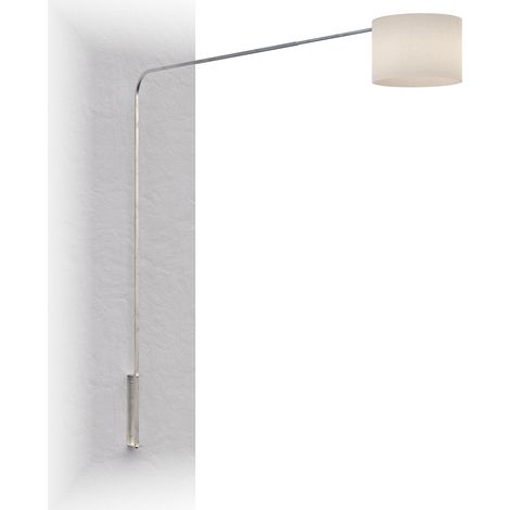 Piantana Contemporanea Corner Metallo Cromo Tessuto Bianco 1 Luce E27