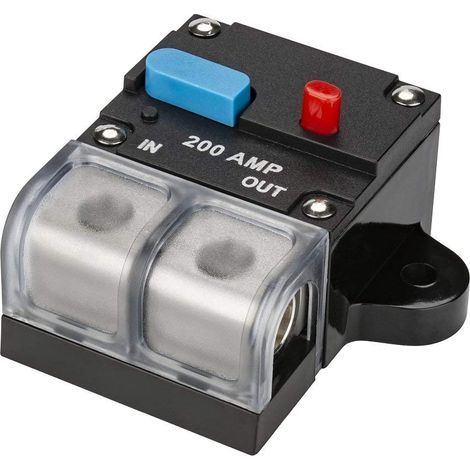 Porte-fusible onduleur Circuit Breaker 200 A Car Audio Solar Energy Inline Circuit Breaker Onduleur de fusible avec couvercle étanche pour Automotive RV Marine Boat (200A) (1/5)