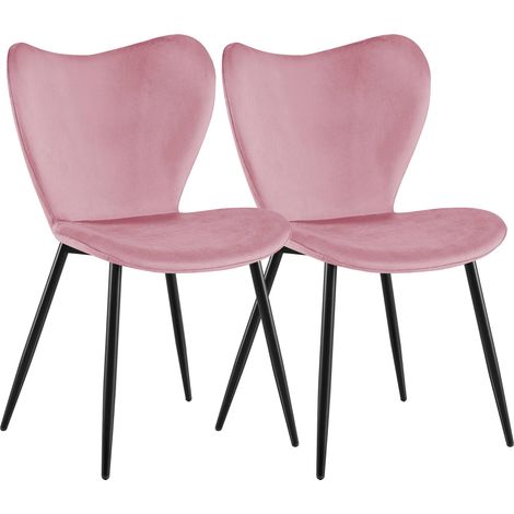 2er Set Esszimmerstühle Maika rosa Samt (1/5)