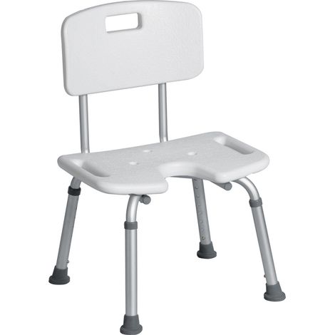 Silla de ducha AWD interior 1599 con respaldo, altura regulable, blanca (1/2)