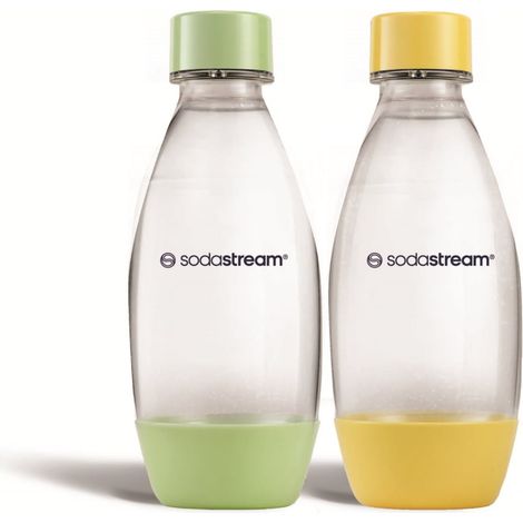 Sodastream Flasche Kunststoff 0,5 L Fuse DWS gelb grün 2 Stück Trinkflasche