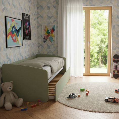 Divano letto singolo con secondo letto estraibile – Design funzionale - Salvia